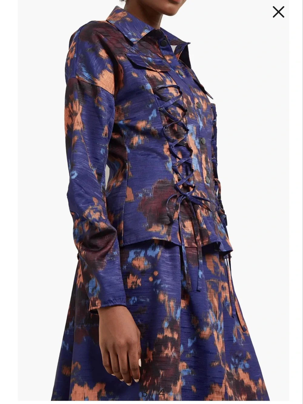 Misook 2-Piece Set Small - Structured Corset Jacket & skirt Laced Woven NWT
